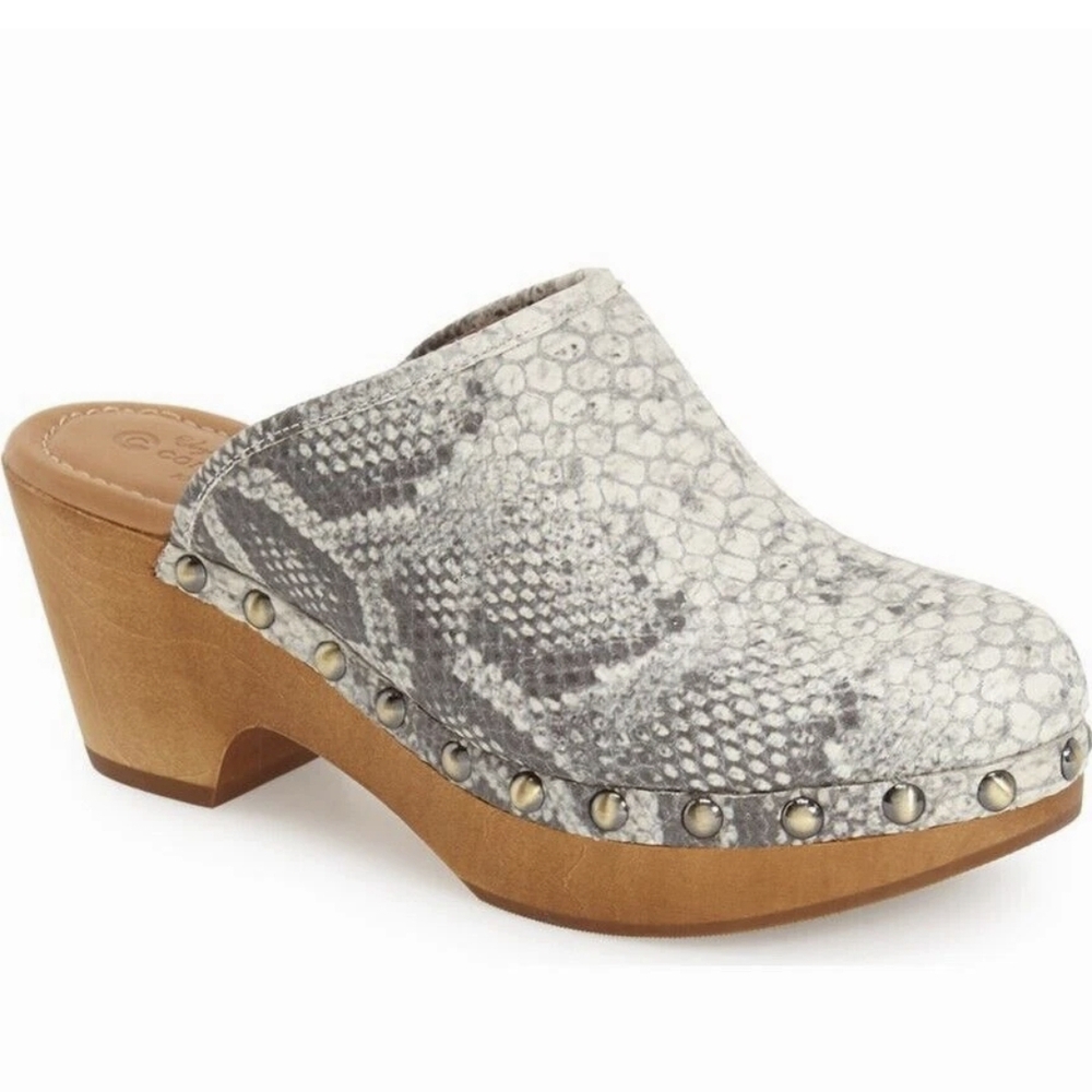 Corso Como Snakeskin Print Cogd with Wooden Heel